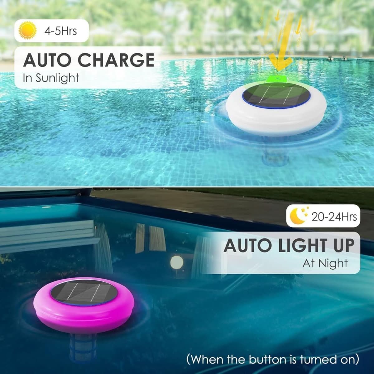 Pool Ionizer Solar-Powered 7-Color RGB Lighting