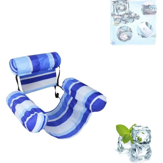Pool Lounger Inflatable Three-Chamber Mesh Seat Adjustable Straps