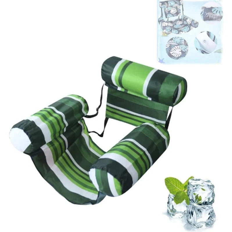 Pool Lounger Inflatable Three-Chamber Mesh Seat Adjustable Straps