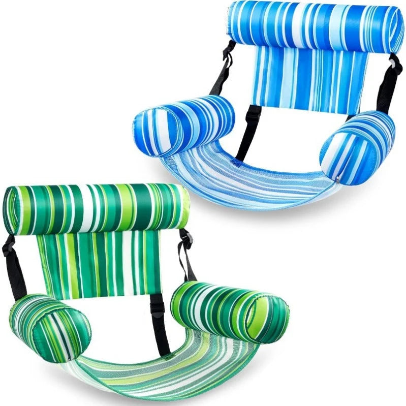 Pool Lounger Inflatable Three-Chamber Mesh Seat Adjustable Straps