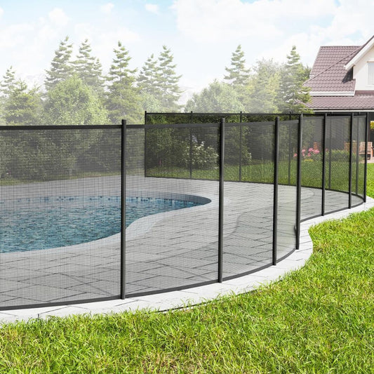 Pool Safety Fence Removable Modular Panels Rust-Resistant Poles