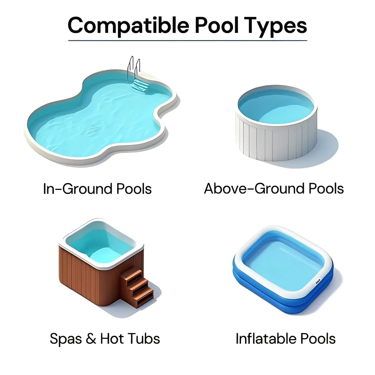 Pool Vacuum Rechargeable Cordless Interchangeable Cleaning Heads