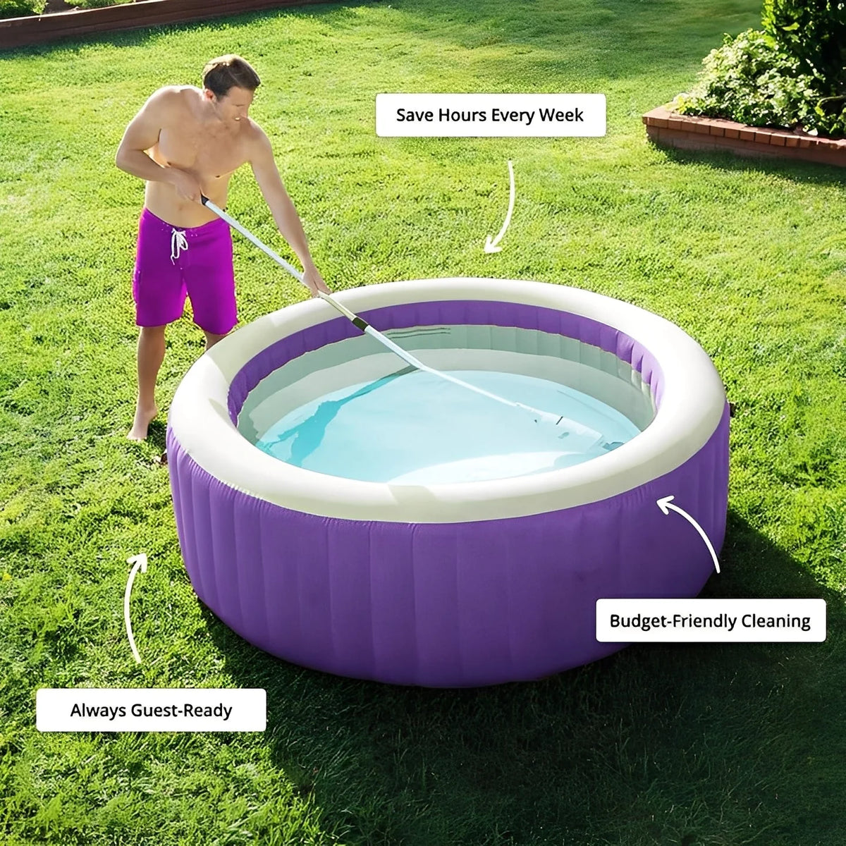 Pool Vacuum Rechargeable Cordless Interchangeable Cleaning Heads