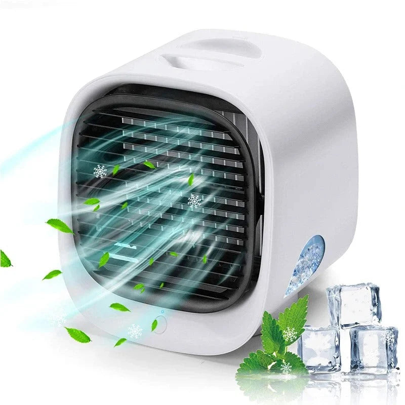 Portable Air Conditioner Dual Cooling & Humidifying USB/Outlet Powered