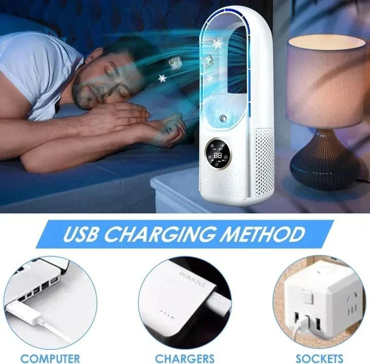 Portable Air Cooler Blade-Free Quiet Compact