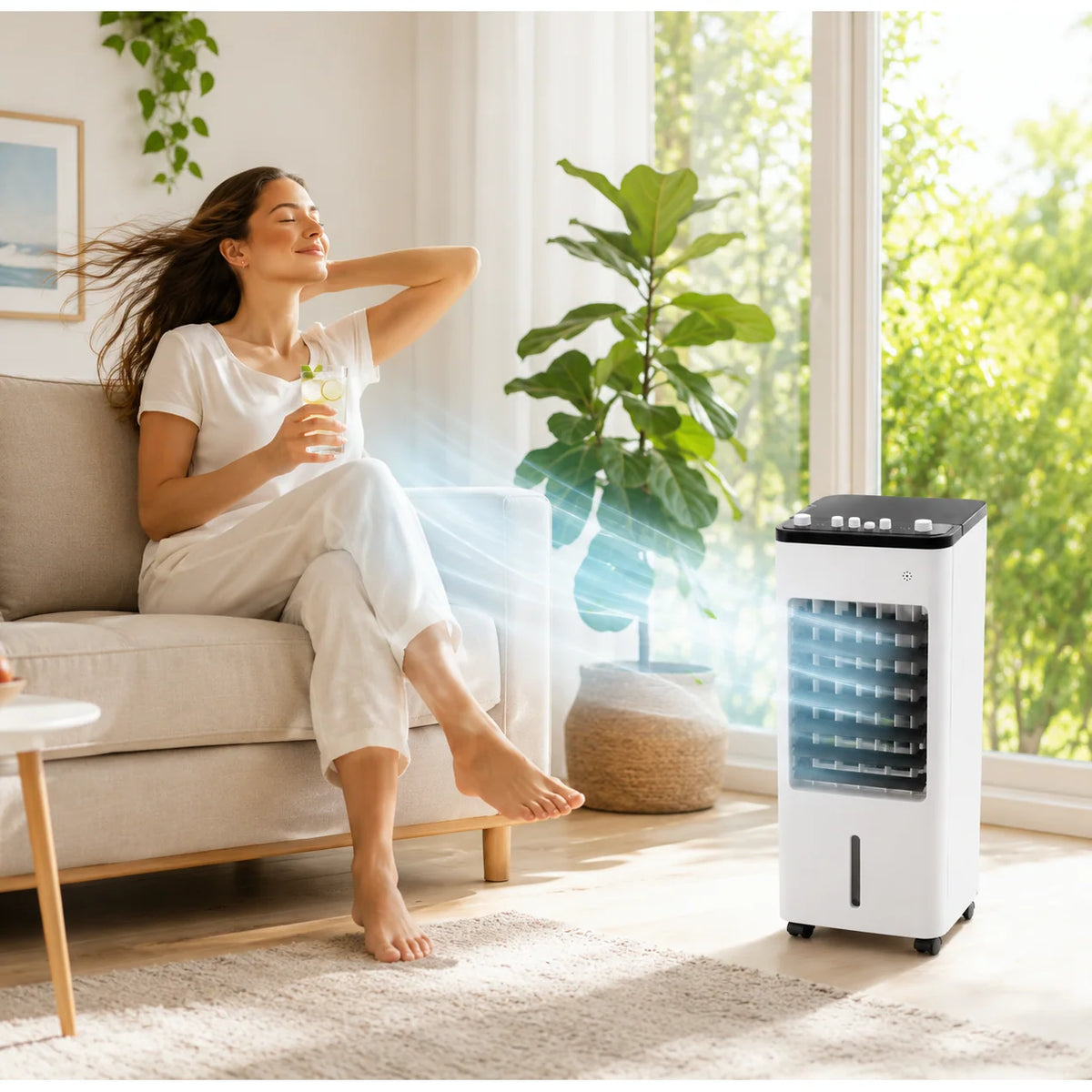 Portable Air Cooler Evaporative Fan & Humidifier Functionality