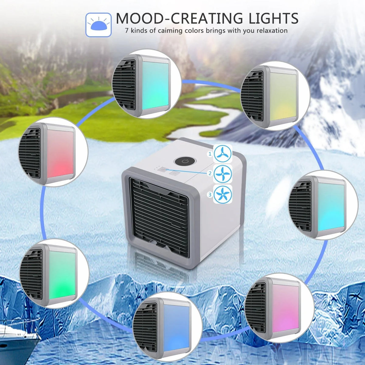 Portable Air Cooler Humidifier & Purifier Washable Filter
