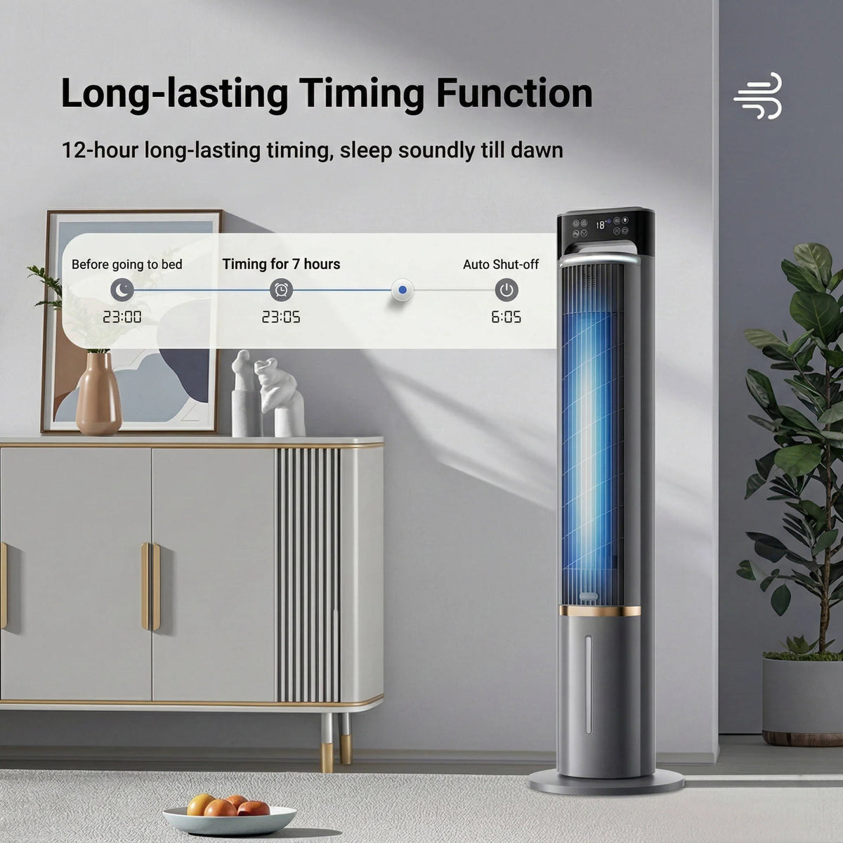 Portable Air Cooler Vortex Turbine Remote & 12-Hour Timer