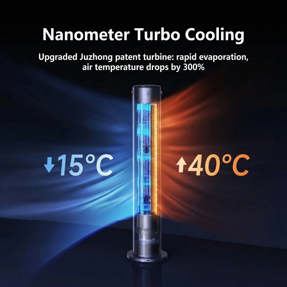 Portable Air Cooler Vortex Turbine Remote & 12-Hour Timer