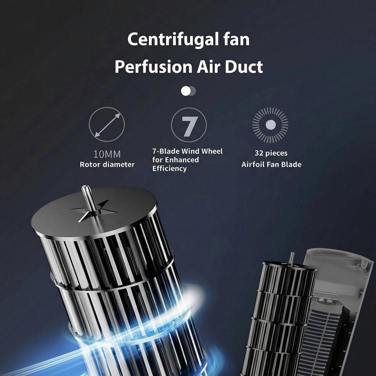 Portable Air Cooler Vortex Turbine Remote & 12-Hour Timer