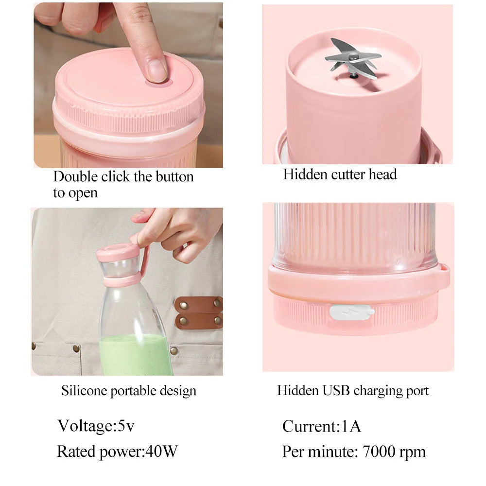Portable Blender Bottle Cordless Magnetic Charging