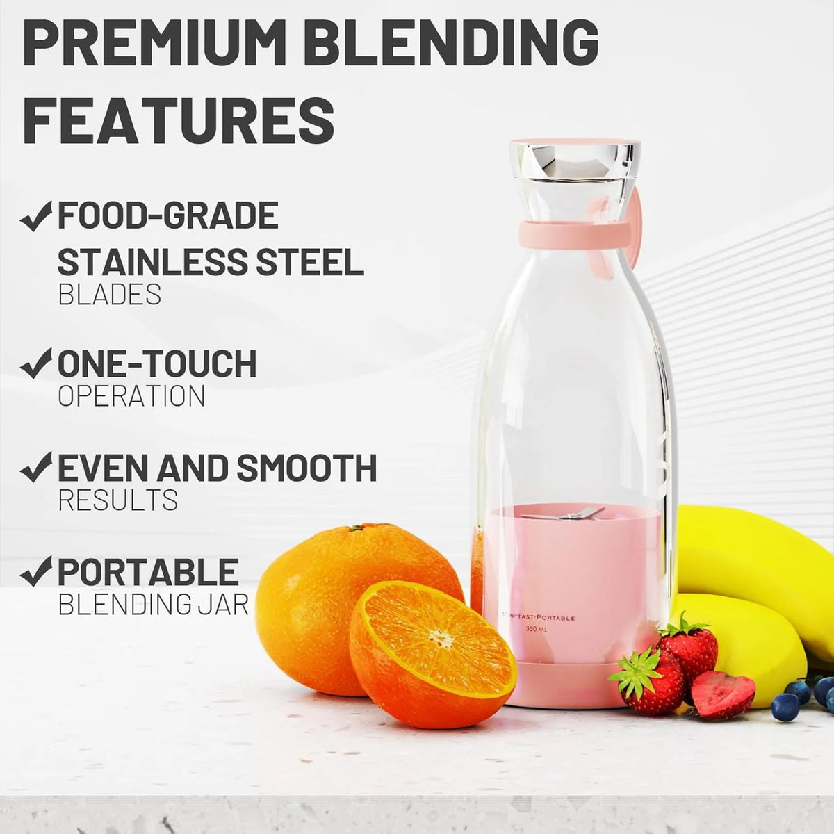 Portable Blender Bottle Cordless Magnetic Charging