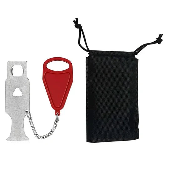 Portable Door Lock Tool-Free Compact Alloy Security