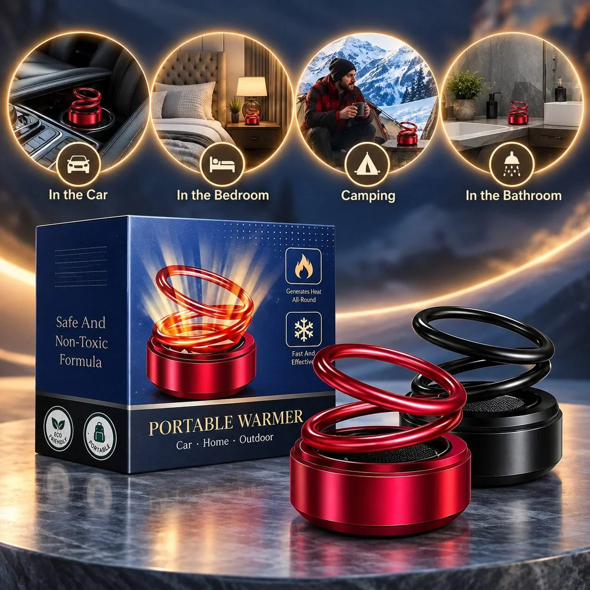 Portable Heater Flameless Compact No Electricity or Gas Required