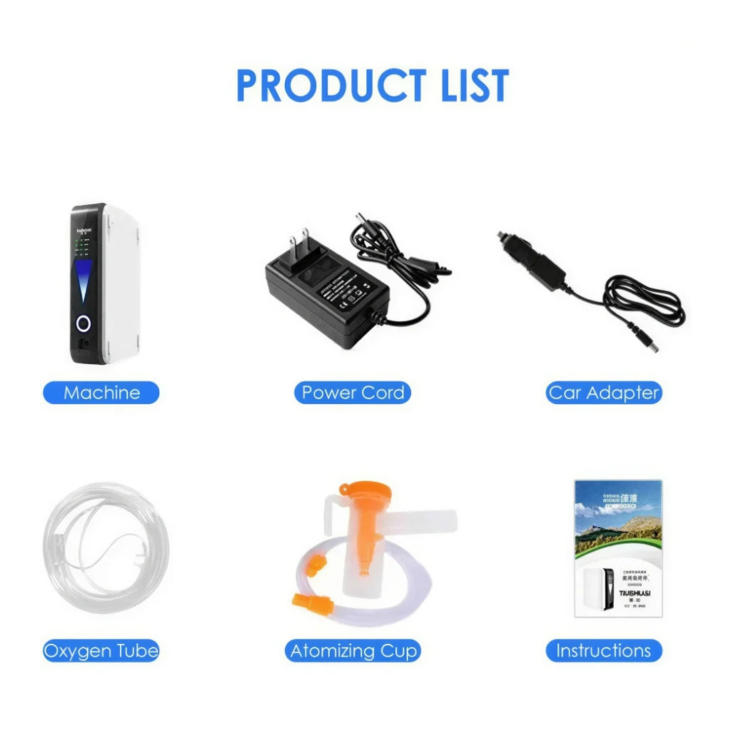Portable Oxygen Concentrator Adjustable Flow Quiet Operation