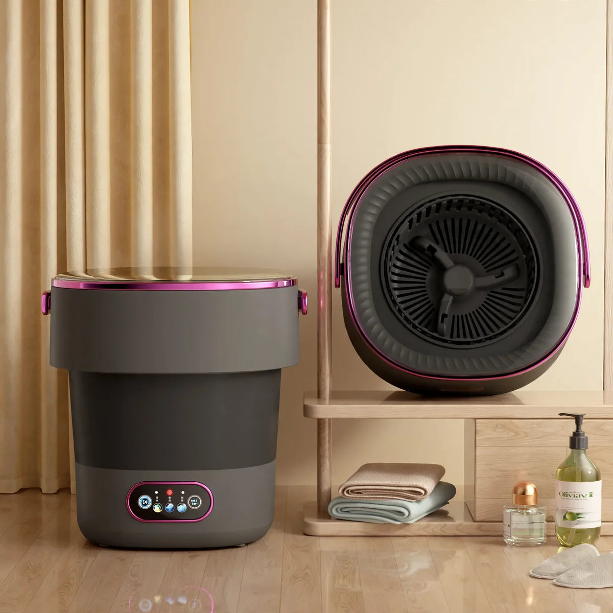Portable Washing Machine Foldable Spin Dryer 11 Lb Capacity