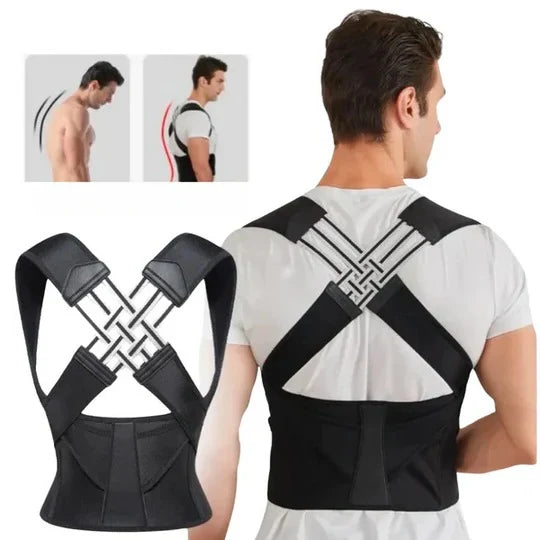Posture Support Brace Adjustable Slim Profile for Everyday Wear