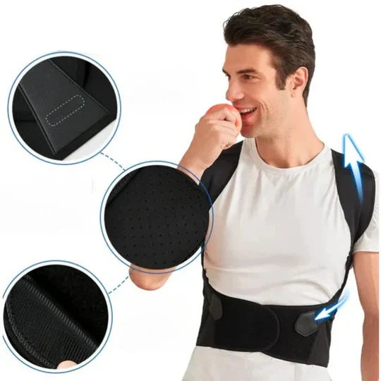 Posture Support Brace Adjustable Slim Profile for Everyday Wear