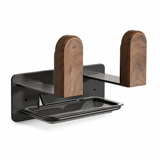 Pot Lid Rack Walnut Wood Drill-Free Space-Saving