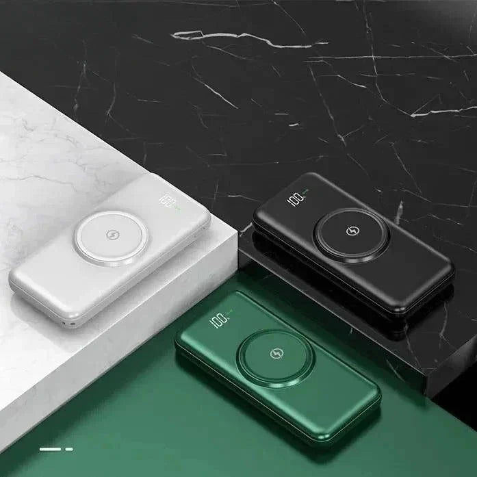 Power Bank 20000mAh Built-In Cables Wireless Charging
