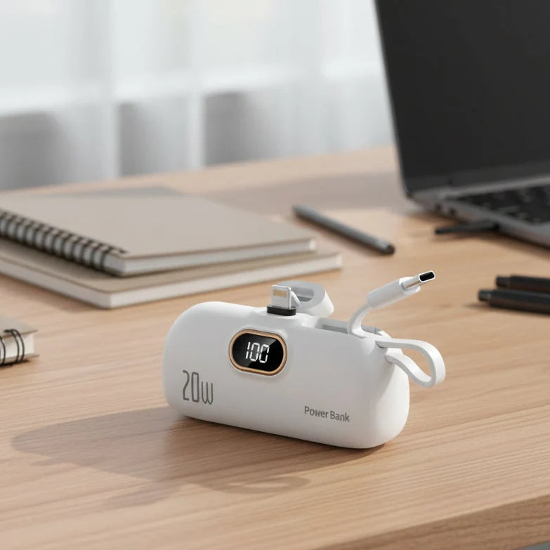 Power Bank Compact 22.5W Fast Charging 5000mAh USB-A & USB-C