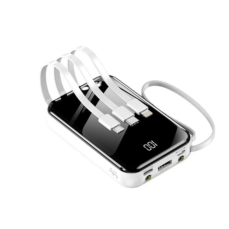 Power Bank Fast Charging Three Built-In Cables Digital Display