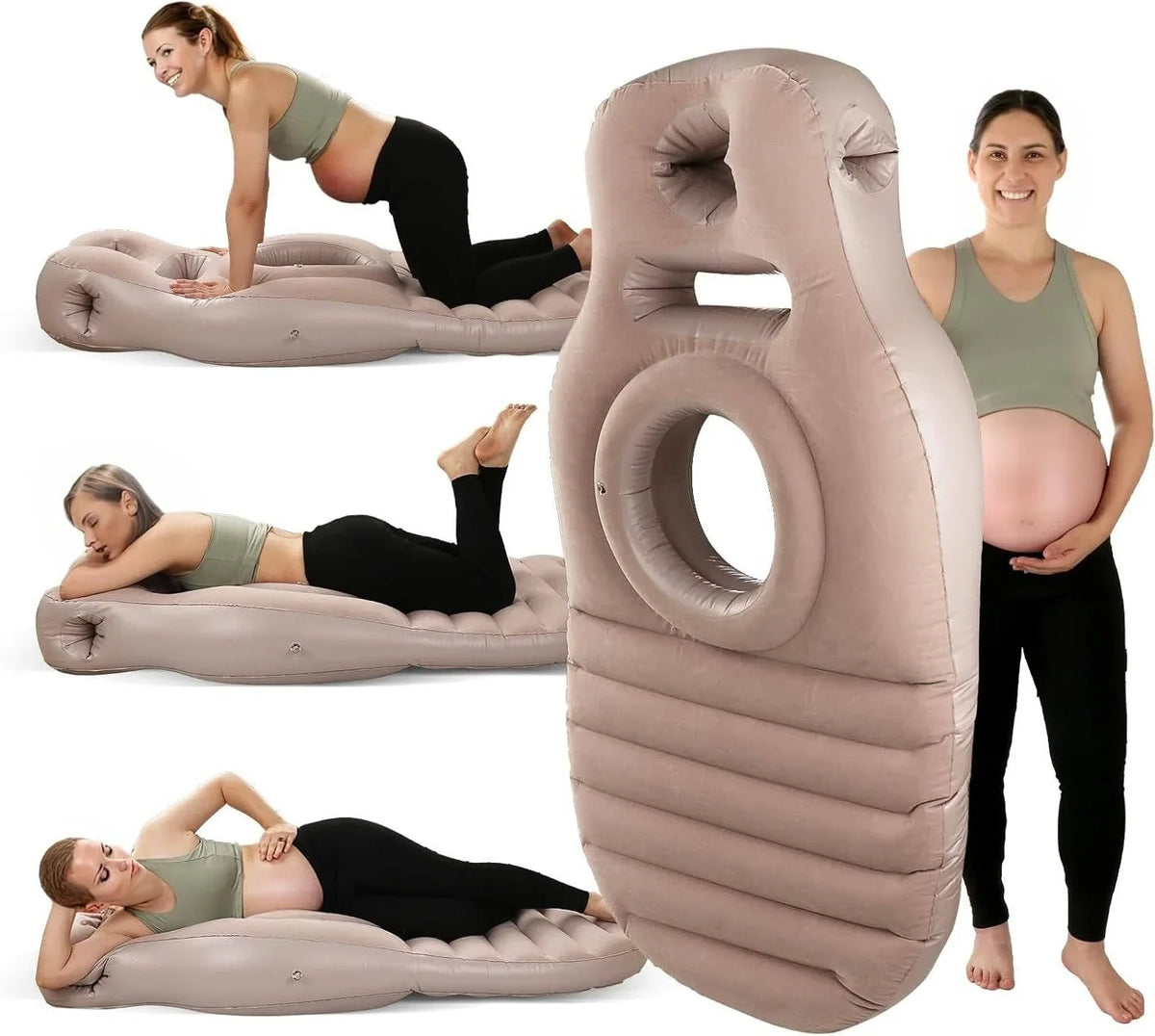Pregnancy Pillow Belly Cutout Adjustable Air Chambers for Stomach Sleeping