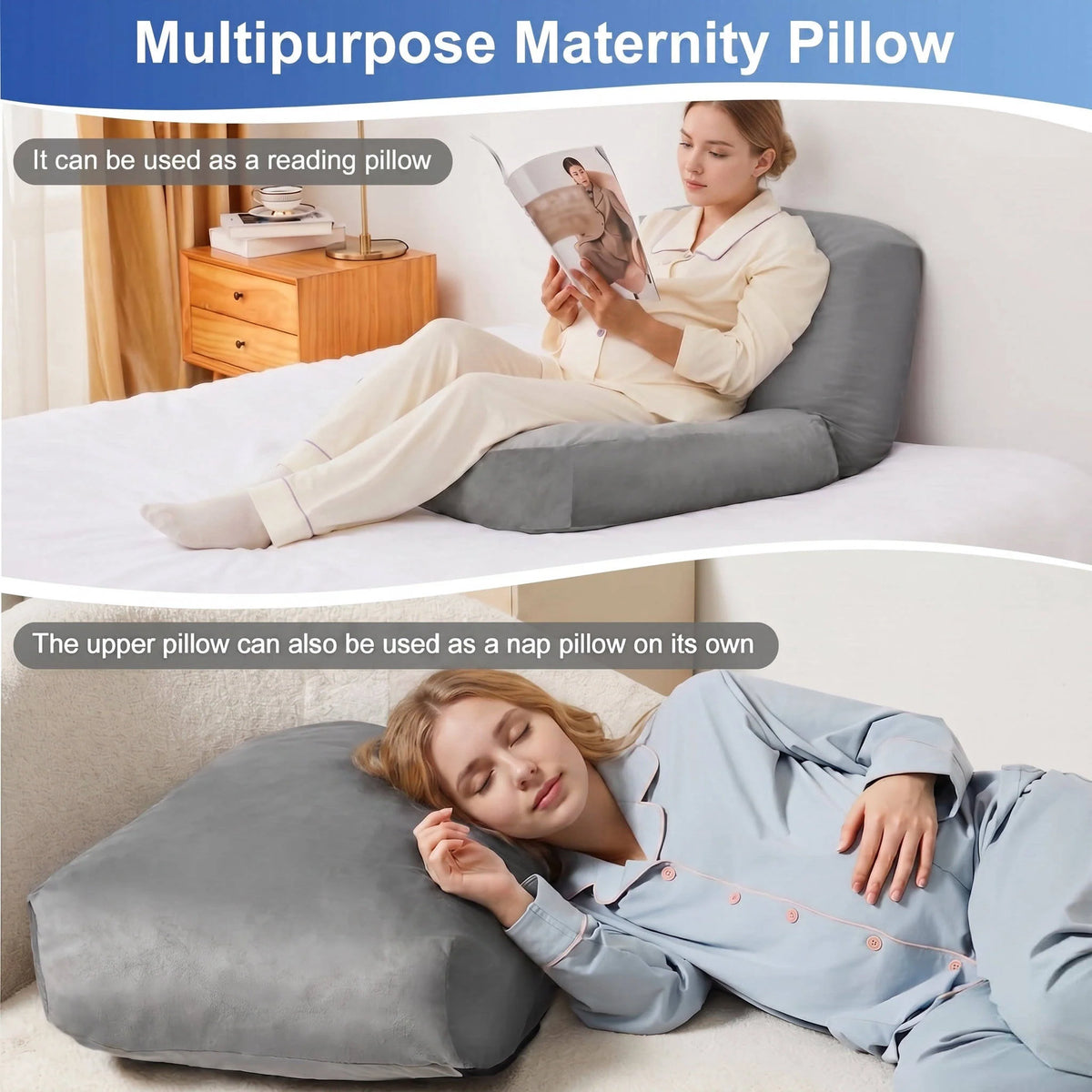 Pregnancy Pillow Full-Body Support Machine-Washable Cover