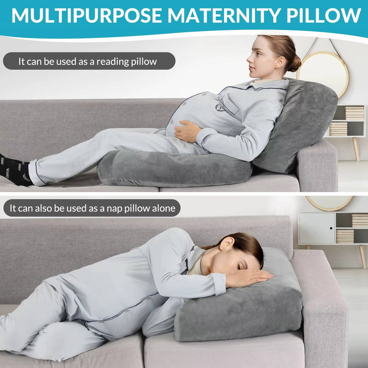 Pregnancy Pillow Full-Body Support Machine-Washable Cover