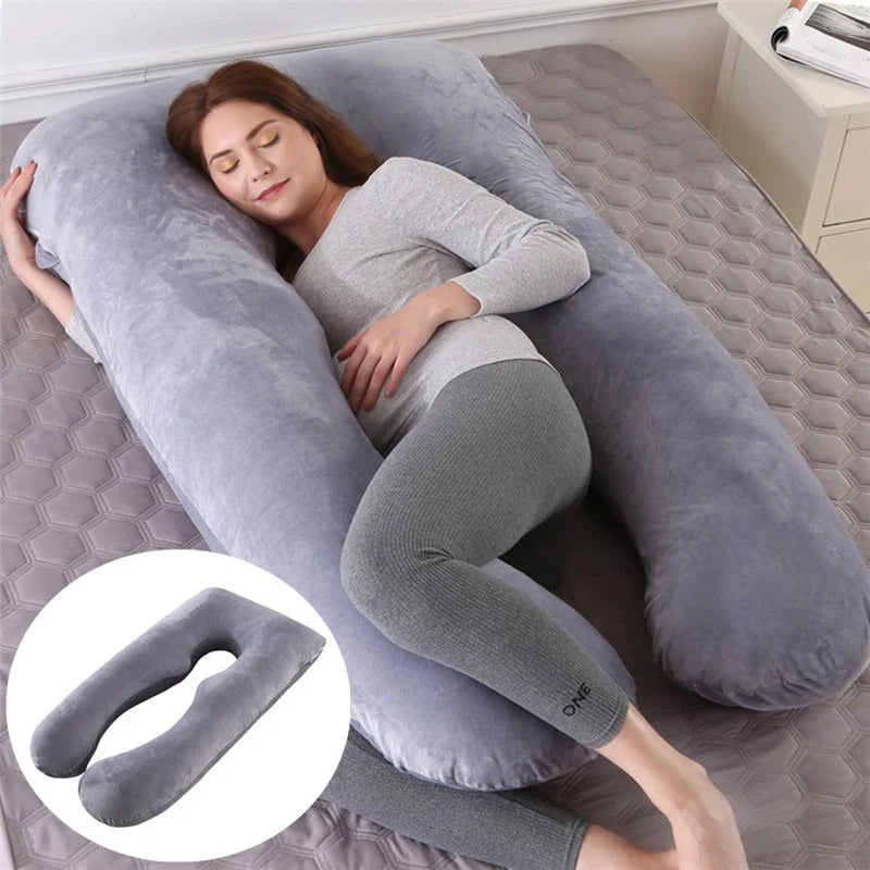 Pregnancy Pillow U-Shaped Full Body Support Cool Cover