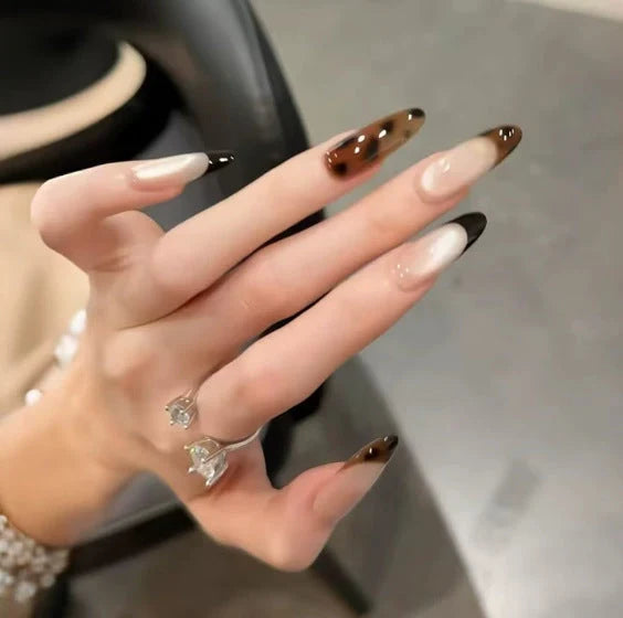 Press-On Nails 3D Embellished Designs Easy Application S and M Sizes