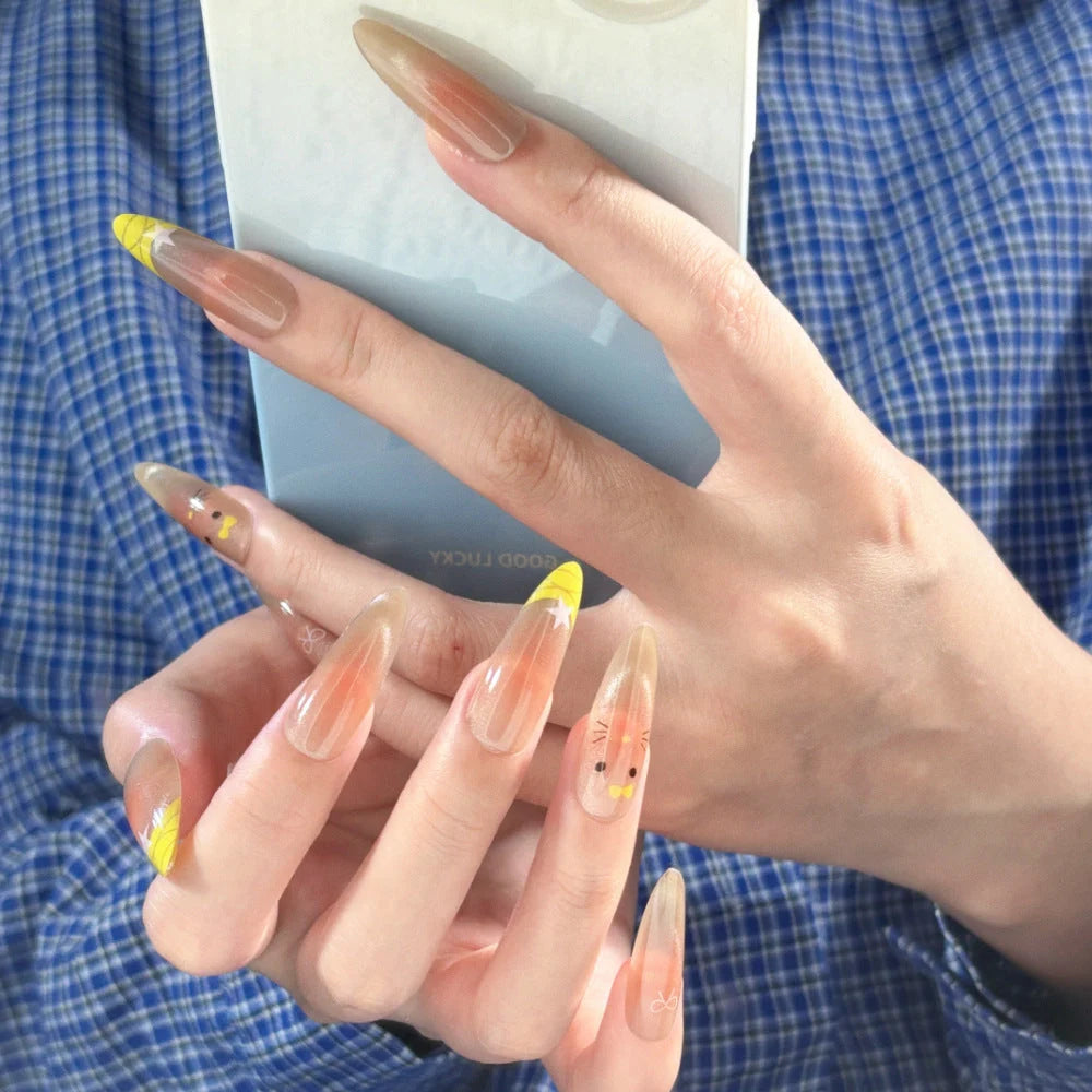 Press-On Nails 3D Embellished Designs Easy Application S and M Sizes