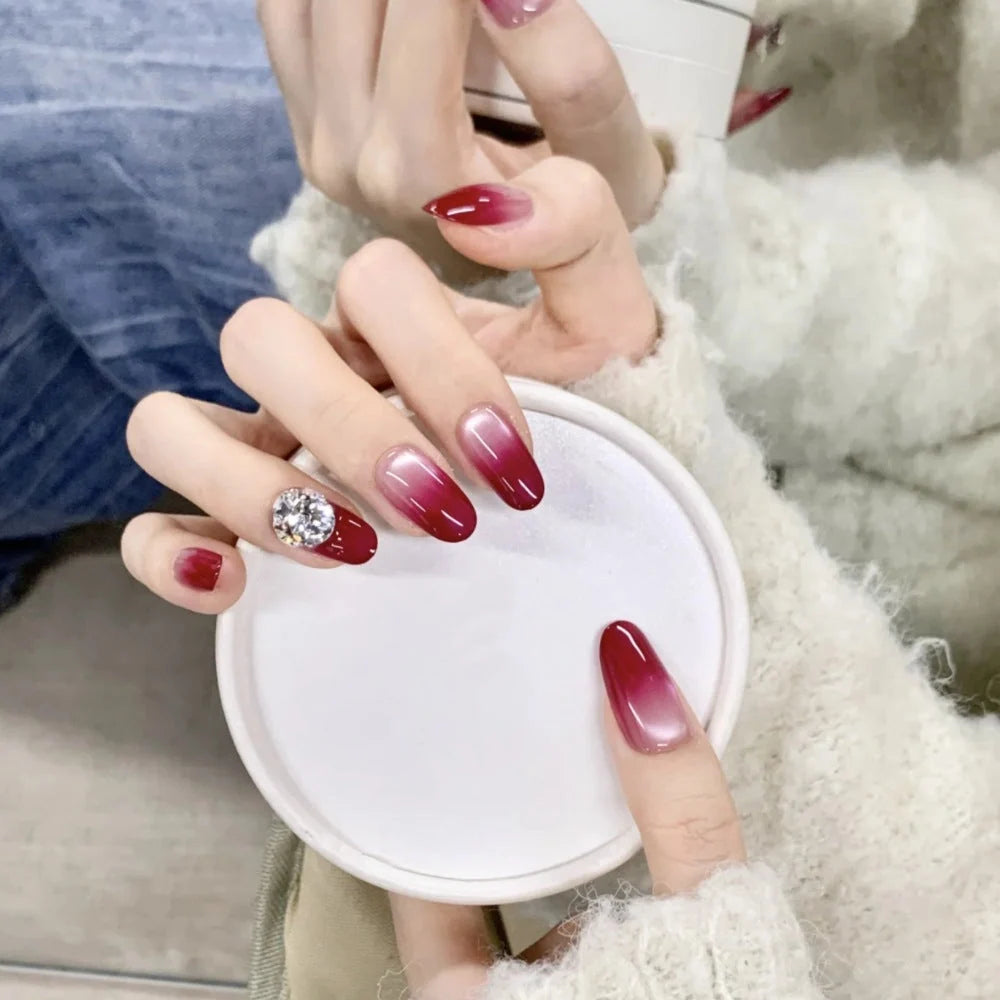 Press-On Nails 3D Embellished Designs Easy Application S and M Sizes