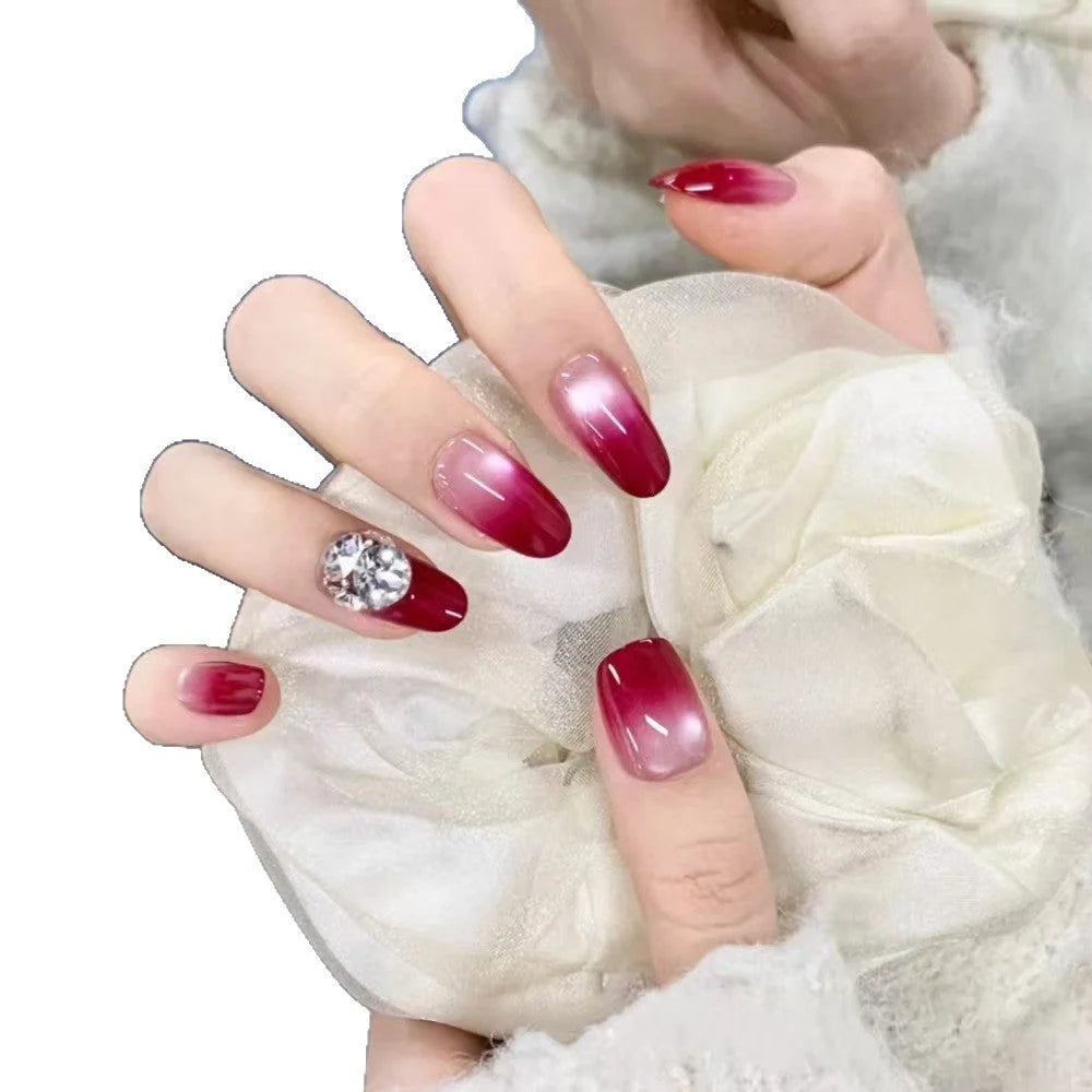 Press-On Nails 3D Embellished Designs Easy Application S and M Sizes