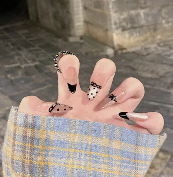 Press-On Nails 3D Embellished Designs Easy Application S and M Sizes