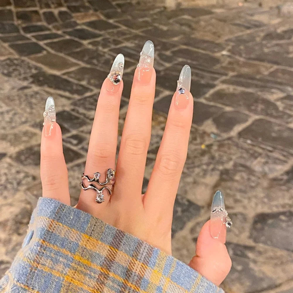 Press-On Nails 3D Embellished Glue-Free Application