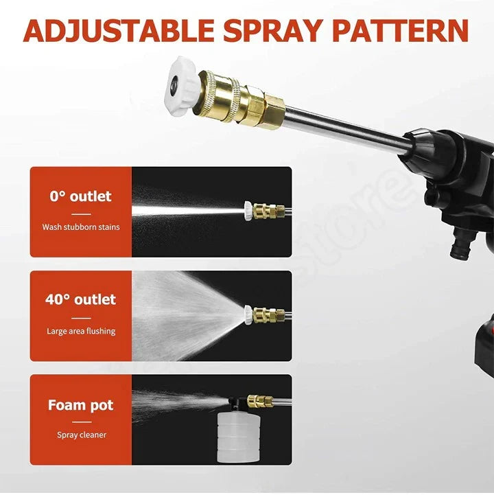 Pressure Washer Cordless Dual Rechargeable Batteries Adjustable Spray Nozzles