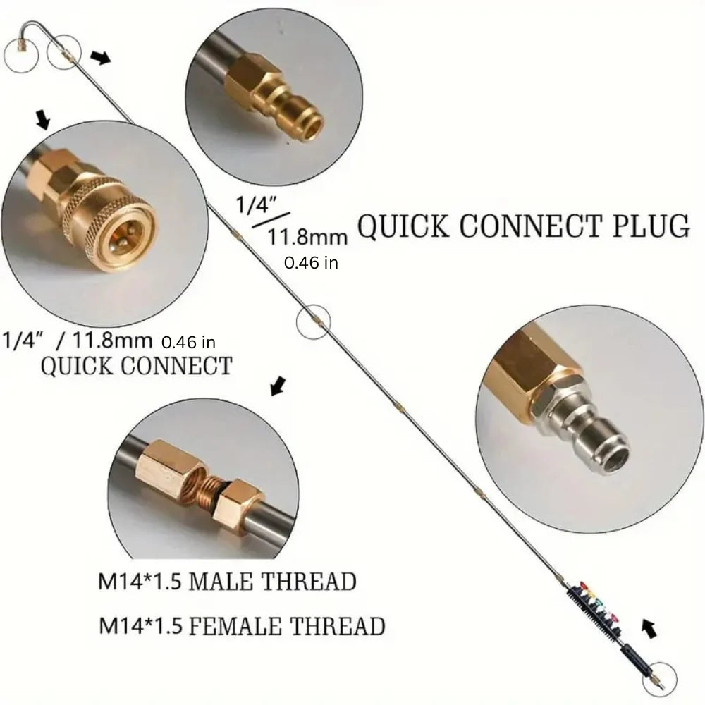 Pressure Washer Wand Telescoping Brass & Stainless 4000 PSI