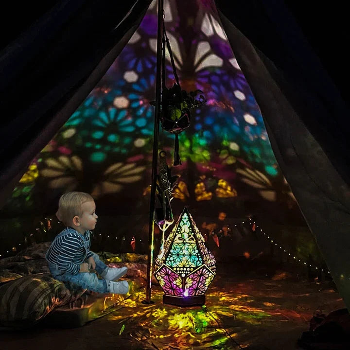 Projection Lamp Colorful USB-Powered Wood Design