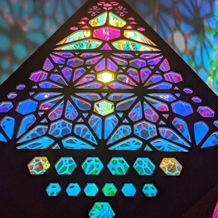 Projection Lamp Colorful USB-Powered Wood Design
