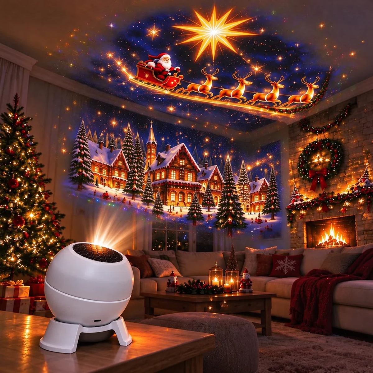 Projection Light Christmas Wall & Ceiling Scenes USB Powered