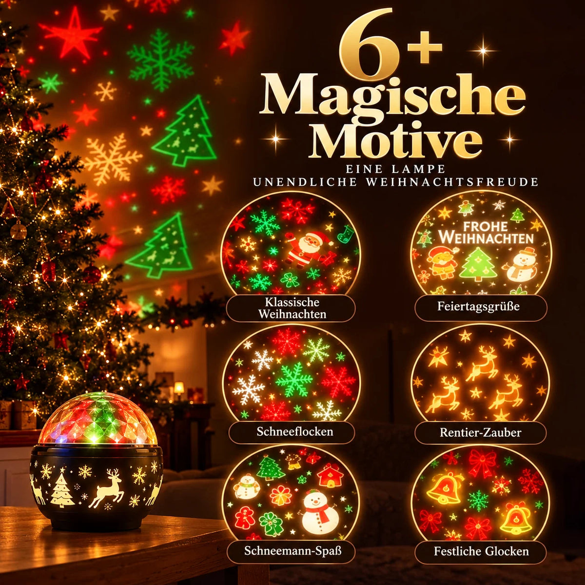 Projector Lamp Christmas Tree Design Light Projection