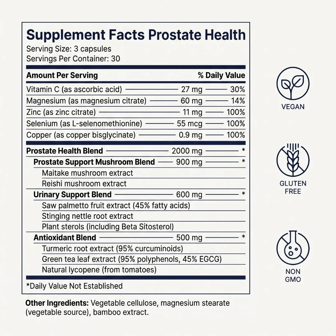 Prostate Support Supplement Botanical Blend Urinary Flow Support