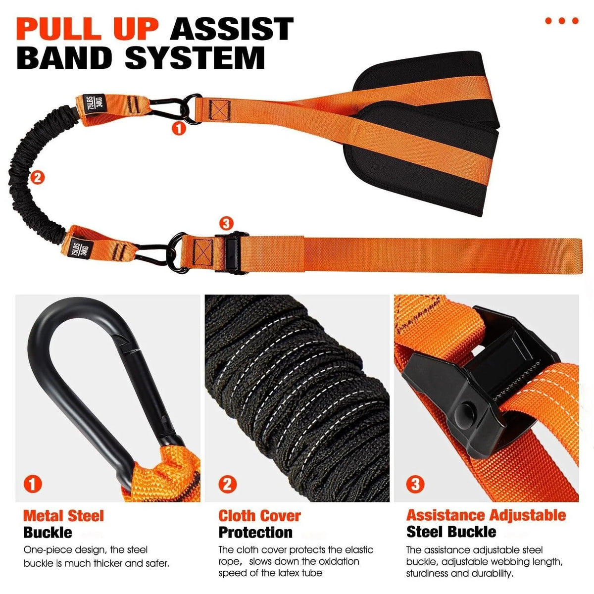 Pull Up Assist Band Double Foot System Reinforced Hooks