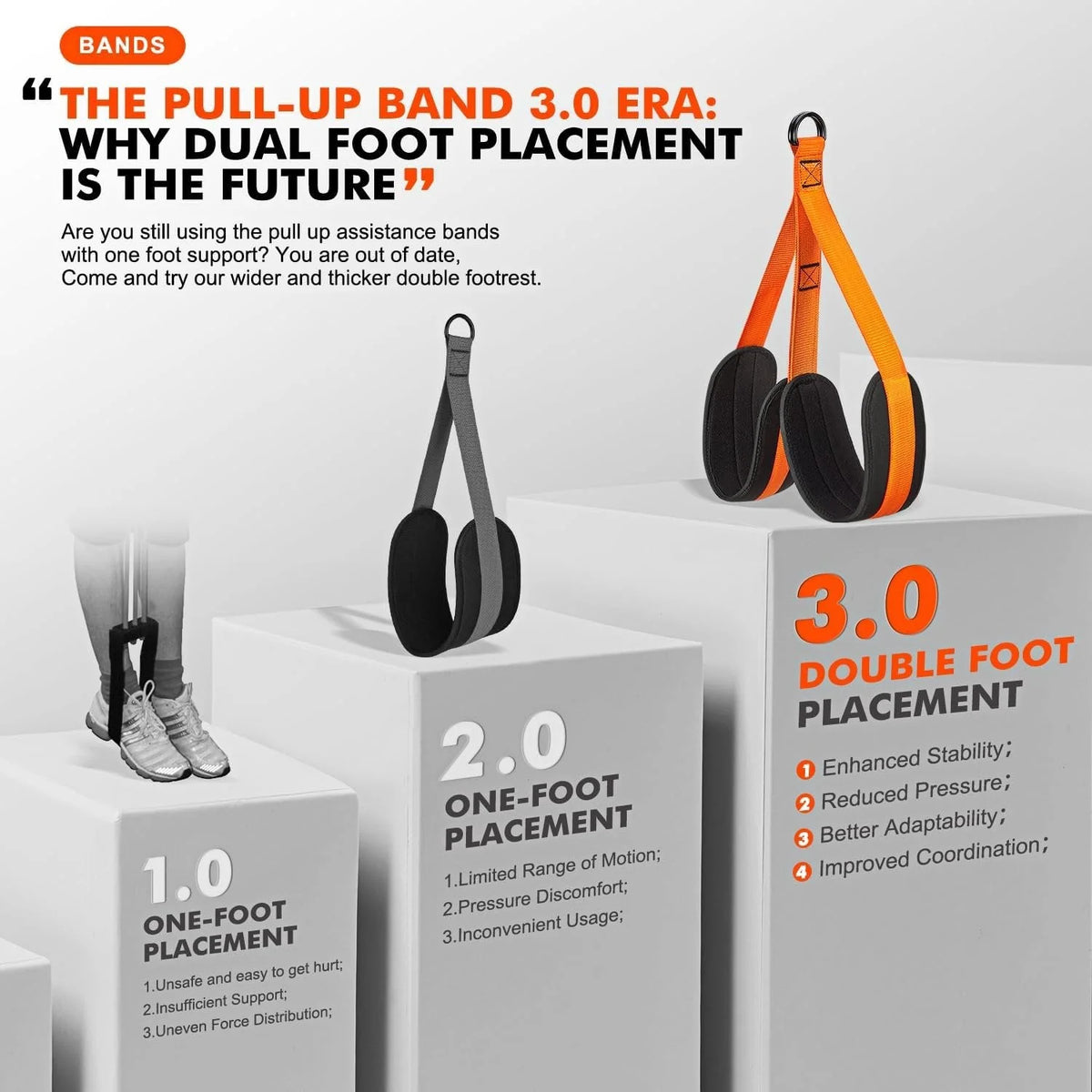 Pull Up Assist Band Double Foot System Reinforced Hooks