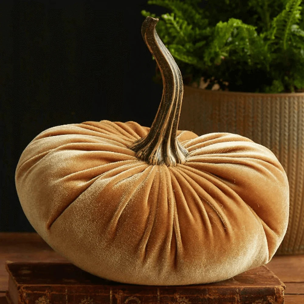 Pumpkin Decor Plush Velvet Cushion