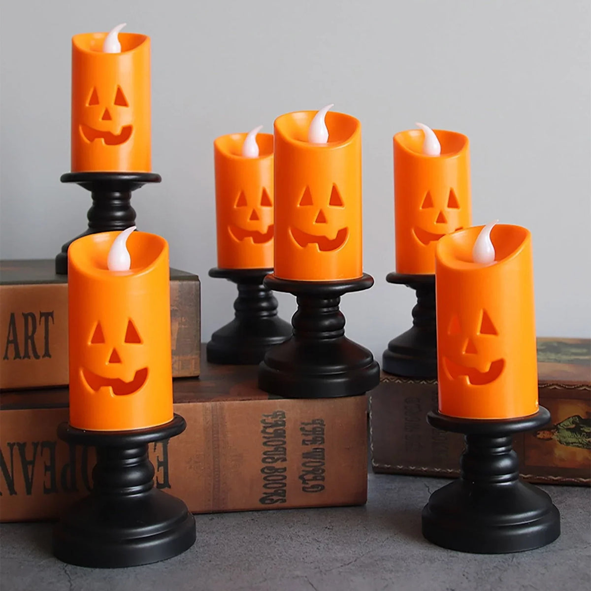Pumpkin Decoration LED Battery-Powered Ghost Face