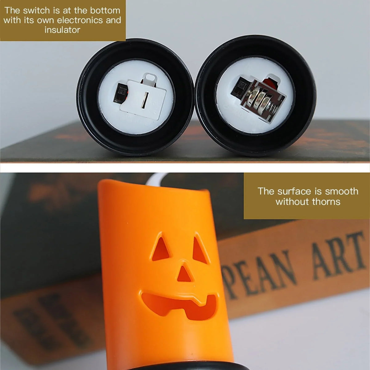 Pumpkin Decoration LED Battery-Powered Ghost Face