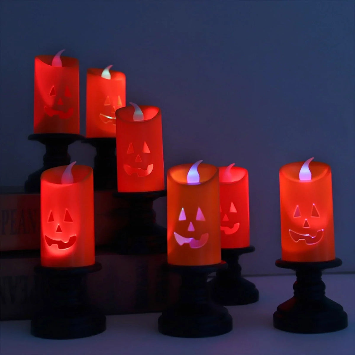 Pumpkin Decoration LED Battery-Powered Ghost Face