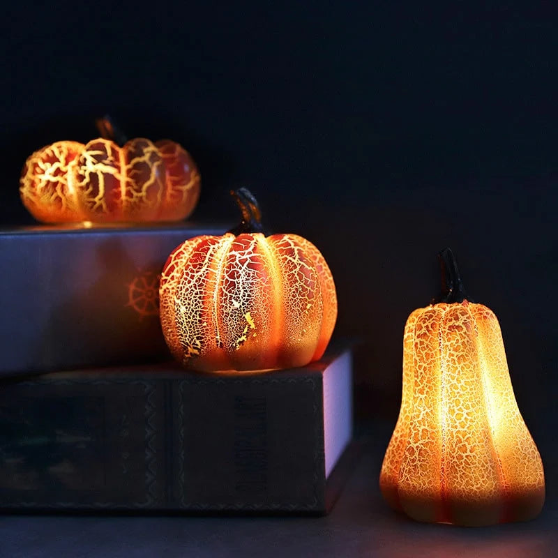 Pumpkin Lights Battery-Operated LED Resin Decor